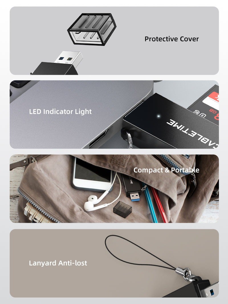 CABLETIME PORTABLE USB 3.0 A TO SD CARD READER - Image 5